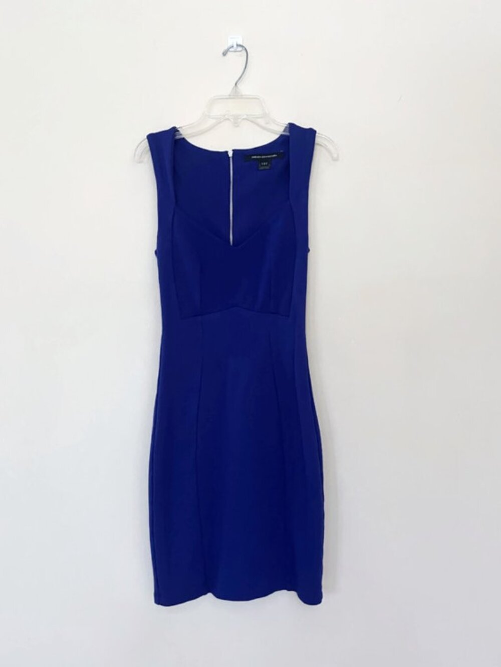 FRENCH CONNECTION Body Cone Electric Blue Dress with Zipped Back